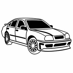 black car isolated on white