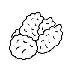 outline of a chicken nuggets line art vector