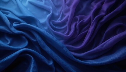 Fototapeta premium Draped Blue and Purple Fabric with Gradient Hues
