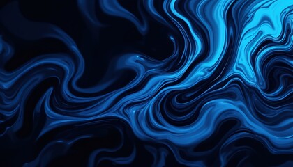 Fototapeta premium Electric Blue Fluid Swirls on Dark Background Abstract Design