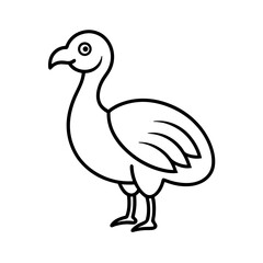 outline of a dodo line art vector © Monira