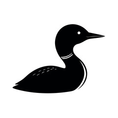common loon vector silhouette