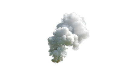 Smoke Cloud: A billowing cloud of smoke ascends, offering a study in texture and form, evoking a sense of mystery and drama.