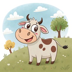 funny cow on a meadow