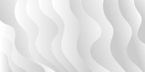 Abstract minimalistic white paper wave curve lines banner background design.
