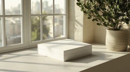 Product box mockup with premium design placed on clean, modern surface