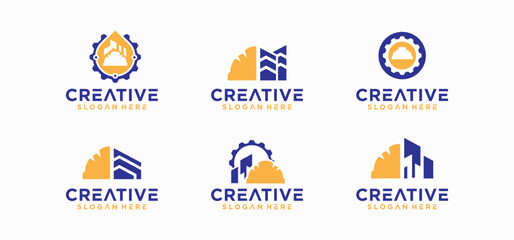home architect logo design, financial real estate logo, Architect logo with line art, building.