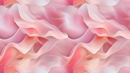 Seamless loop of soft flowing silk-like folds in pink and peach hues.