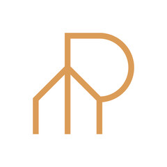 P house line minimalist logo design