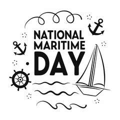 NATIONAL MARITIME DAY vector illustration