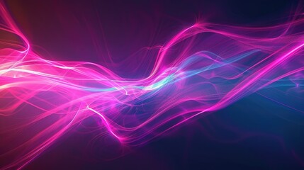 Abstract pink and blue light streaks on a dark background. Digital artwork of pink and blue swirling color or energy wave. Digital artwork for design and print. Futuristic and vibrant concept. AIG51.