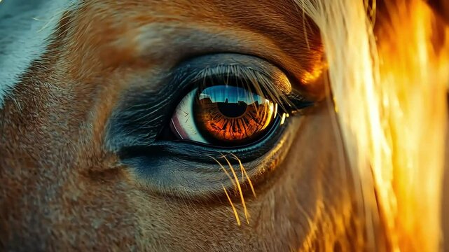 Golden Hour: A Horse's Captivating Gaze