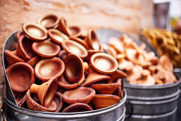 Aker Fassi Clay Pot, Traditionnel Moroccan tint