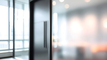 Business focused meeting space modern office blurred interior bright environment professional view