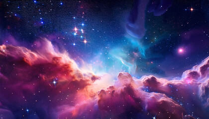 abstract cosmic background with nebula and stars