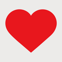 Simple Red Heart Shape Icon Graphic Design Element