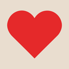Simple Red Heart Shape Minimalist Design Graphic