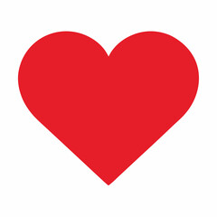Simple Red Heart Shape Icon Graphic Design Element