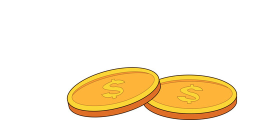 vector illustration of a stack of gold coins, suitable for finance, marketing, stocks and business world