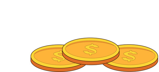 vector illustration of a stack of gold coins, suitable for finance, marketing, stocks and business world