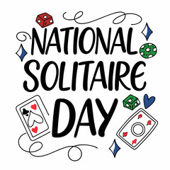 NATIONAL SOLITAIRE DAY vector illustration