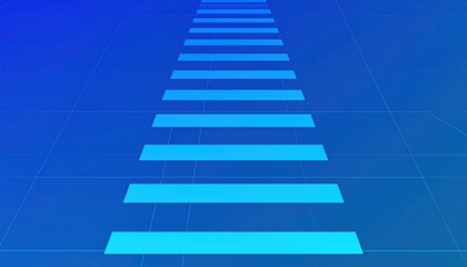 Dynamic perspective of ascending steps abstract digital environment modern design technology focus