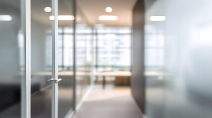Dynamic business meeting space with blurred interior view modern office environment bright lighting