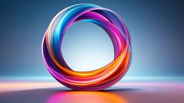 Abstract Colorful Twisted Circle Digital Art