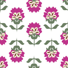 Christmas seamless pattern with berry and pine branch, winter design, hand drawn elements