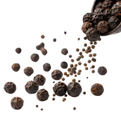 Peppercorn cutout isolated black spice seasoning ingredient cooking flavor natural organic