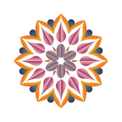 Bright Colorful Mandala Illustration, Intricate Boho and Spiritual Decorative Art 