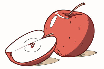 red apple on a white background