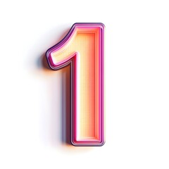 Brightly lit number one displayed in vibrant colors against a plain background emphasizing celebration or achievement