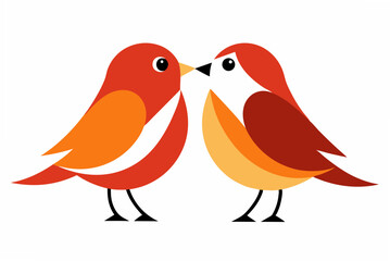 two birds with heart