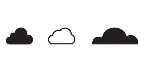 Cloud vector icons set, collection of white cartoon cloud icons vector art illustration
