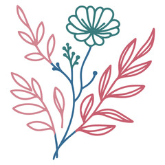 One line floral artwork. Hand painted flowers sketch. Botanical outline art. Minimalist floral pattern. Contemporary cushion design.