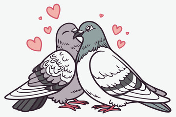 two doves with heart