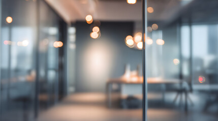 Dynamic office environment with blurred background and doorway modern workspace indoor serenity