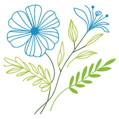 Floral sketch artwork. Botanical line drawing. Minimalist flowers pattern. Hand drawn flowers. Modern cushion style.

