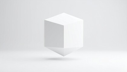Fototapeta premium Dynamic floating cube animation in minimalist studio environment 3d graphic design concept