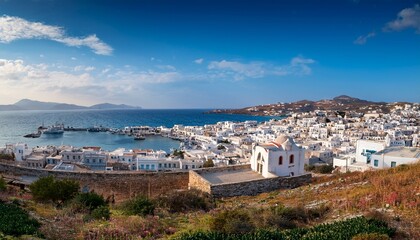 Obraz premium panorama of naxos chora town naxos island greece cyclades
