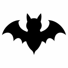 Halloween bat vector silhouette on white background