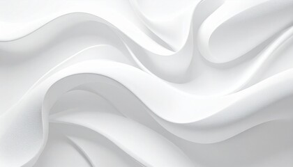 Flowing white fabric textures studio abstract imagery minimalist environment close-up view soft elegance