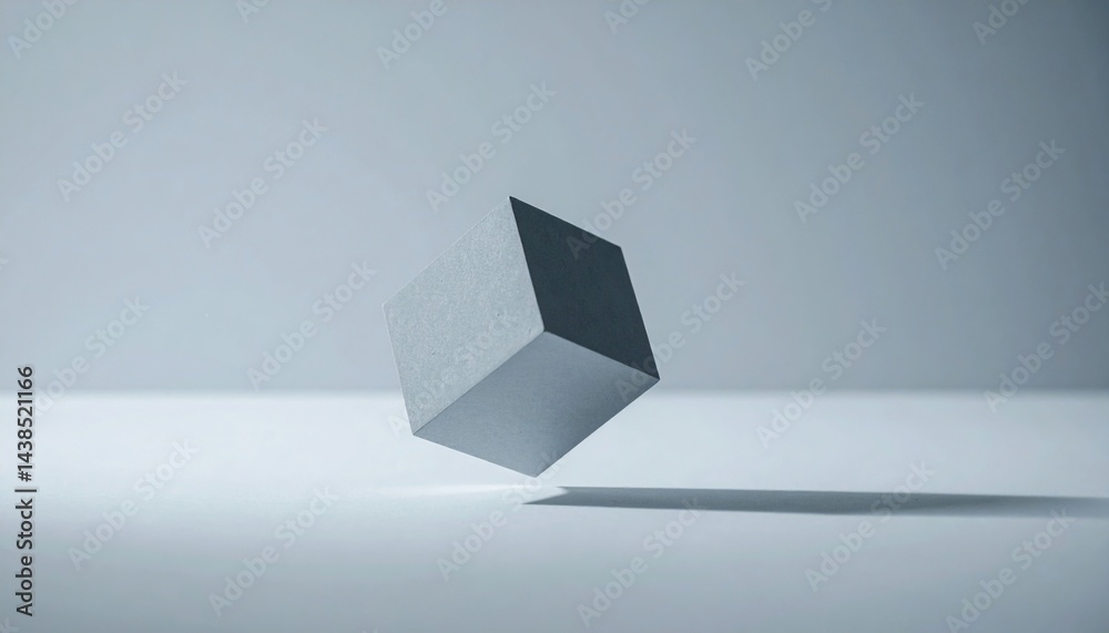 Poster dynamic 3d cube animation digital studio visual content minimalist environment aerial view motion de