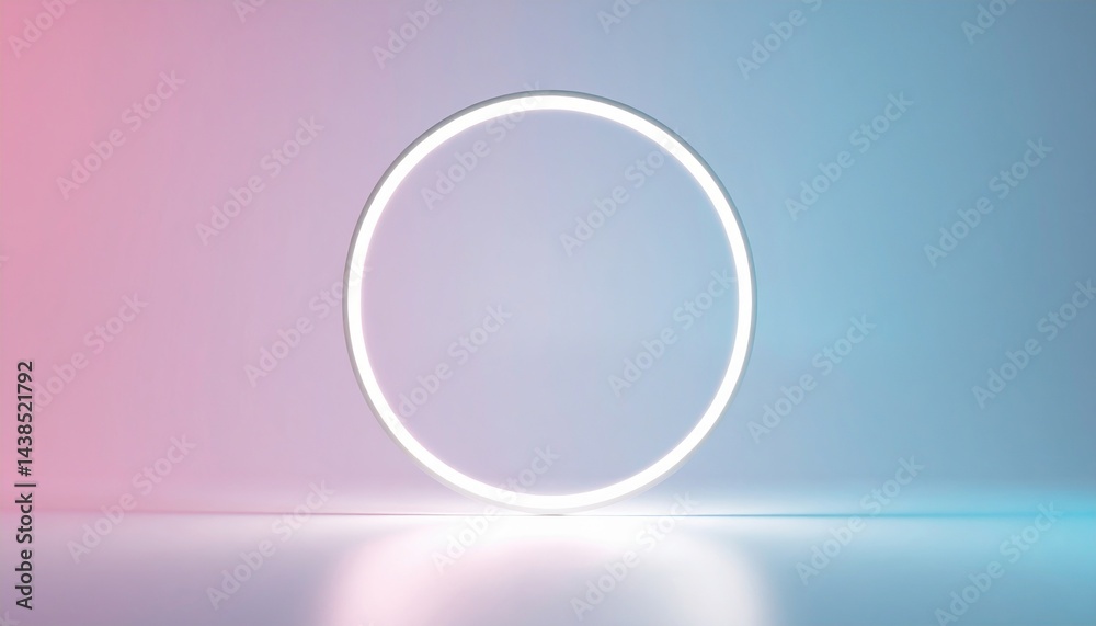 Poster dynamic light circle animation studio setting digital art abstract environment close-up viewpoint mo