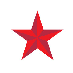 Obraz premium Simple geometric red star isolated on white background minimal flat design