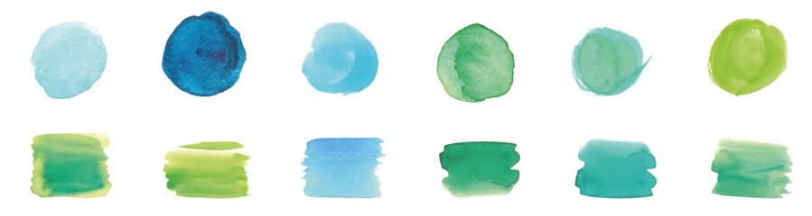 watercolor brush set stroke isolated