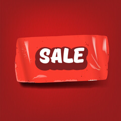 Red SALE sticker isolated on red. Price sale sticker, sale sticker, price tag, retro label, poster,background sale or discount sticker, promotional badge set, shopping label