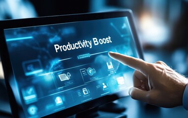 Productivity boost interface.  Touchscreen displays interactive data for enhanced output