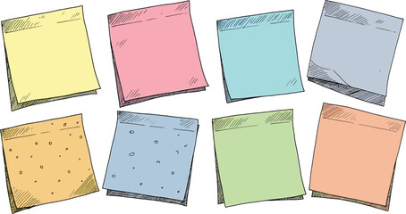 Colorful Sticky Notes Vector Graphic